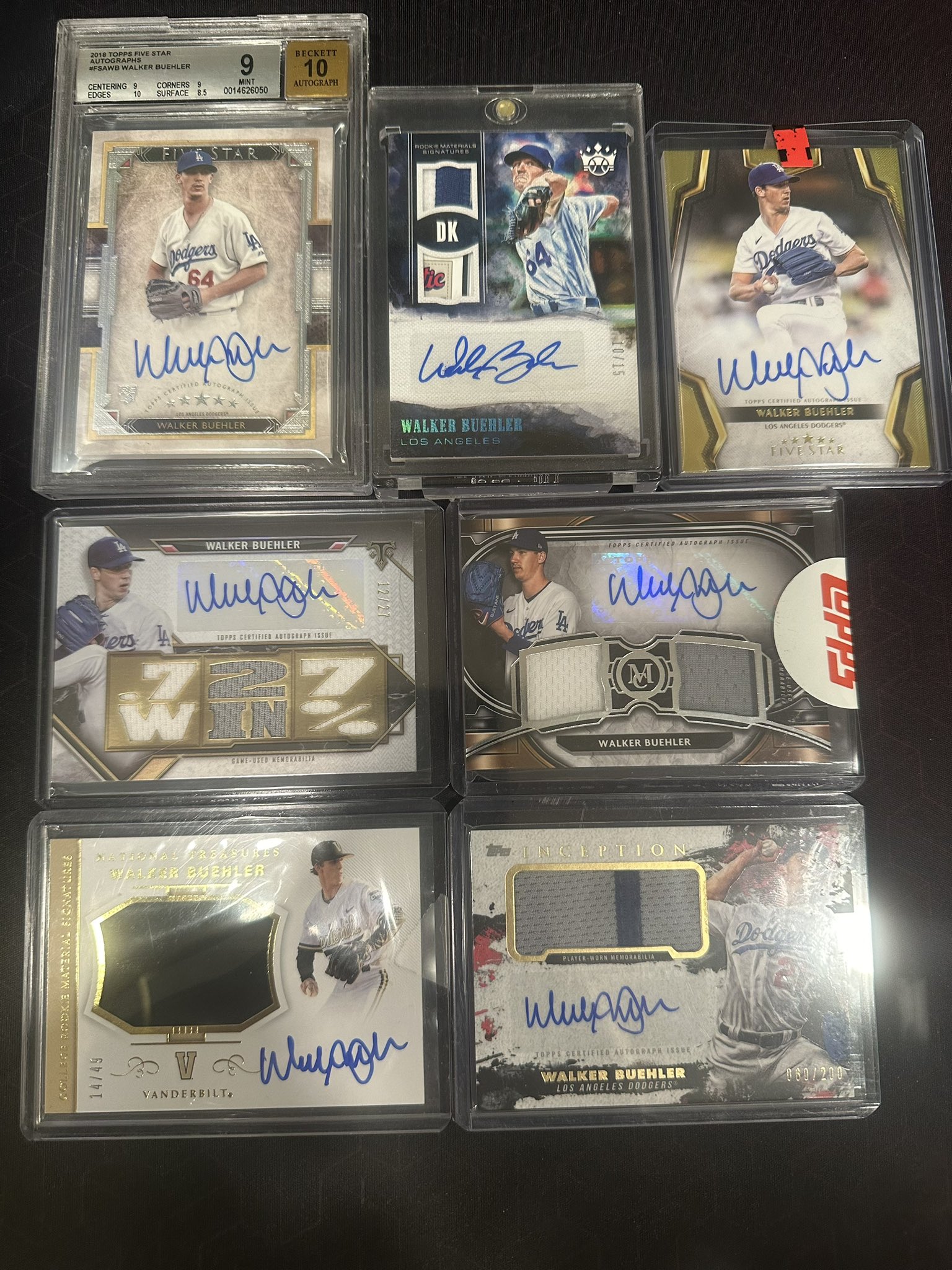 2018 TOPPS FIVE STAR BUEHLER RC AUTO  : 2018 Topps Baseball #177 Walker Buehler Rookie Card