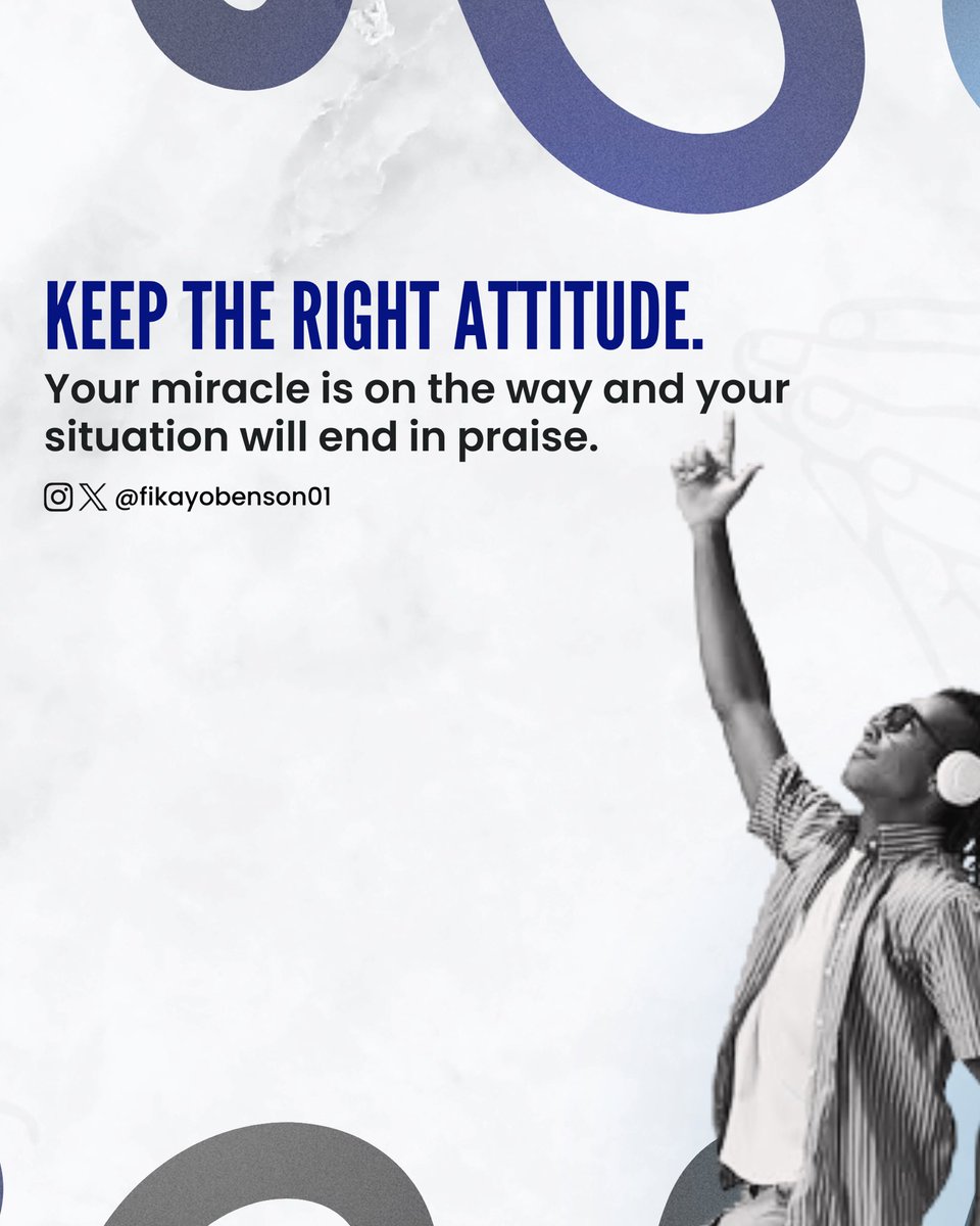 fikayobenson01's tweet photo. The world may test you, but your miracle is coming. Stay positive, keep the right attitude, and let faith be your guide.

#StayResolute #StayPositive #ChooseToBeBetter https://t.co/Mno48Up0PR