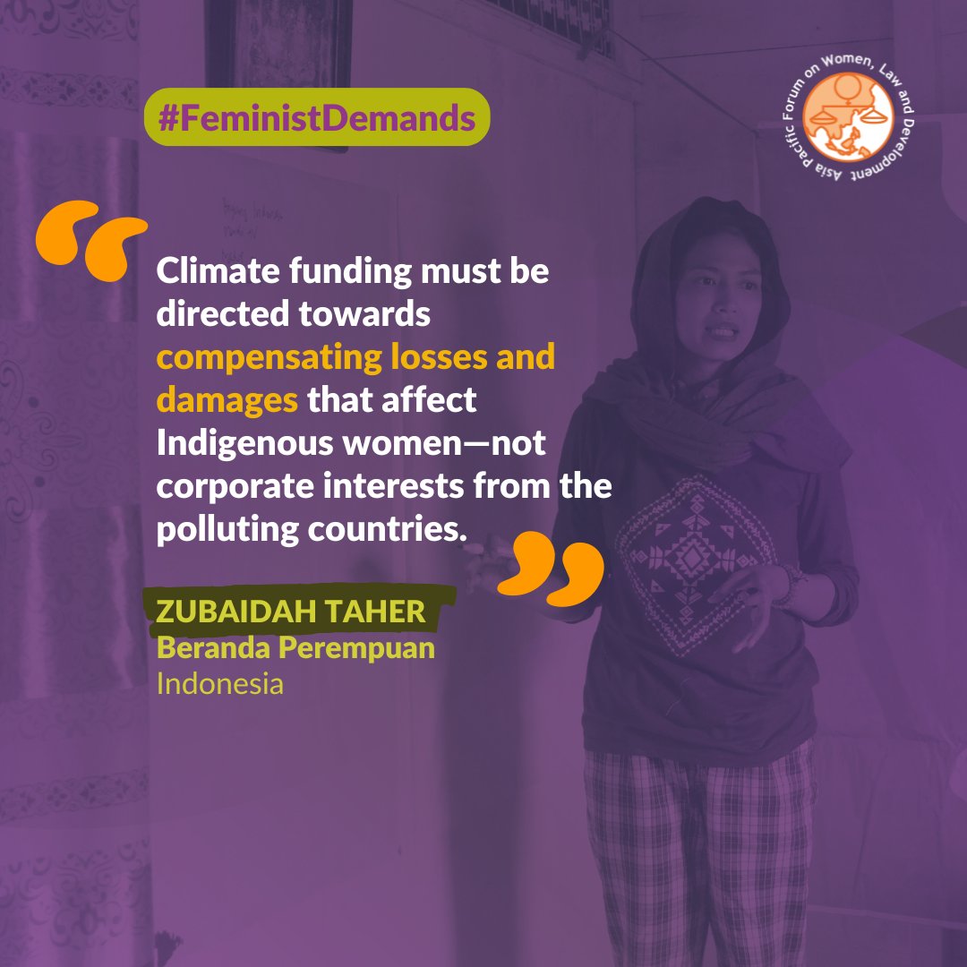 APWLD (@apwld) on Twitter photo #FeministDemands | What do Asia Pacific women want at climate change negotiations? Read what our members, partners and allies think on real climate solutions at #COP29.
@kalikasanpne @beranda_perempuan <a href="/badabonsangho/">badabonsangho.bd@gmail.com</a>.bd @justpesticidefreeasia @seruni_serikatperempuan #FeministDemands | What do Asia Pacific women want at climate change negotiations? Read what our members, partners and allies think on real climate solutions at #COP29.
@kalikasanpne @beranda_perempuan <a href="/badabonsangho/">badabonsangho.bd@gmail.com</a>.bd @justpesticidefreeasia @seruni_serikatperempuan