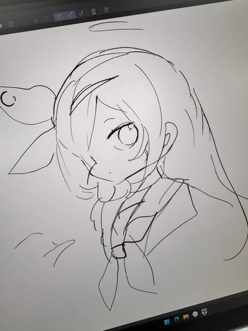 描いてる途中で固まった試しがき 
