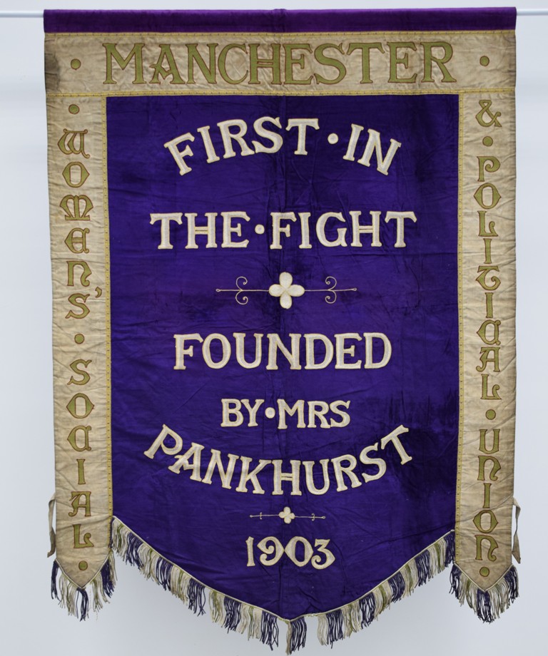 A sklfully embroidered banner made by UK suffragettes in their workshops was recently found stowed away in a little charity shop in Leeds. The once-forgotten item sold at auction for £13,600 #UnravellingWomensArt