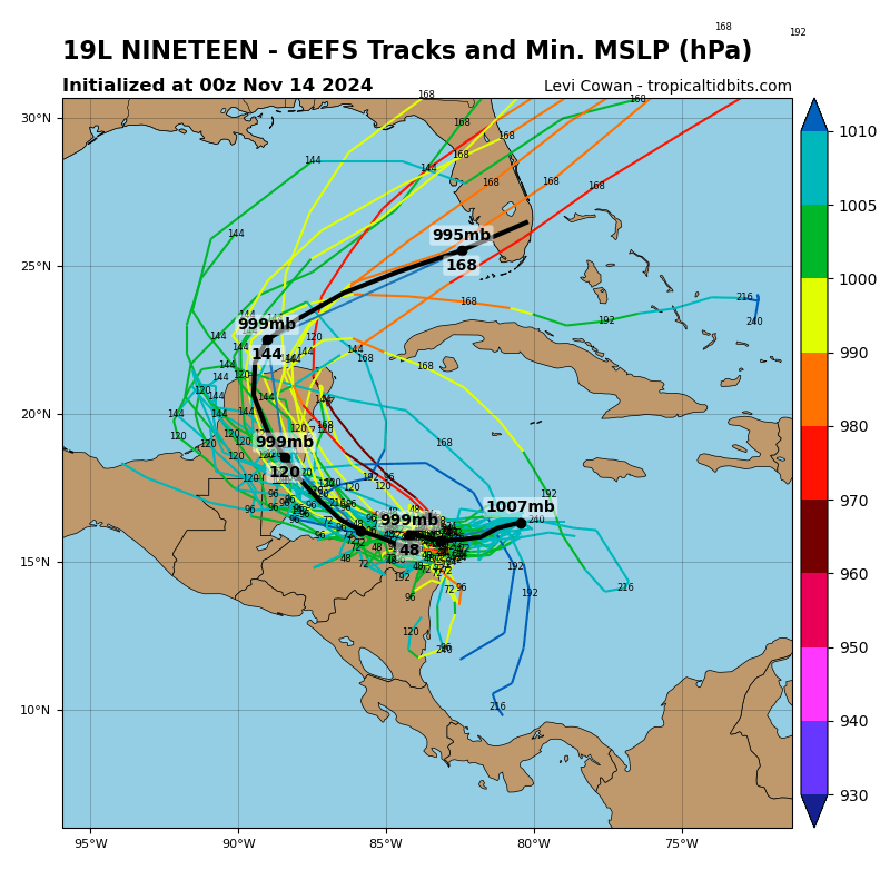rushtropicalwx's tweet photo. Important to understand the famous last words of the biggest track uncertainty echoed by the NHC 10pm advisory. Steering currents will collapse over the next day or so. Leaving #PTC19 to drift until the ridge rebuilds. Let's watch it. https://t.co/3J7tqzgIyh