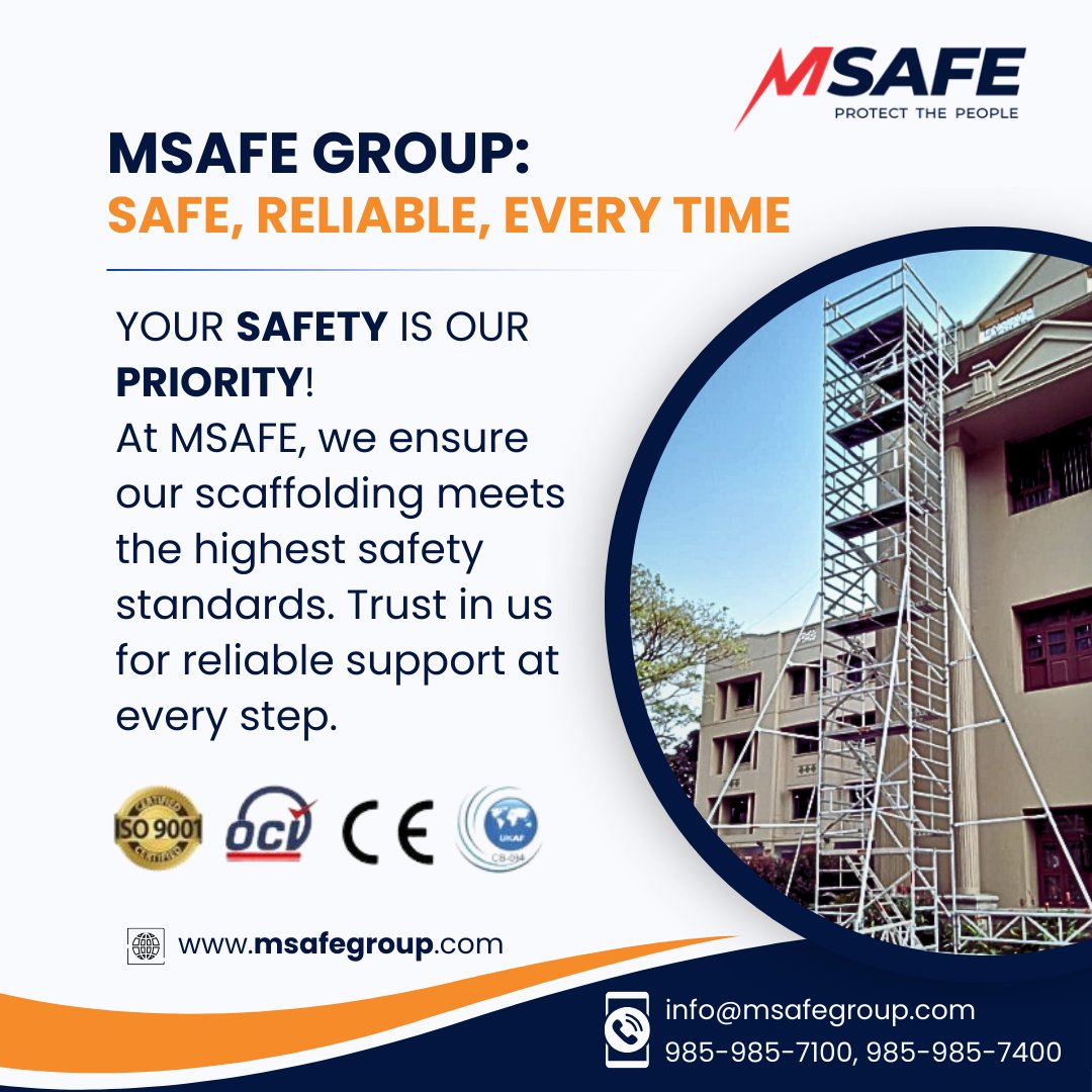 msafe_group's tweet image. Your safety is the foundation of our work. We’re committed to providing scaffolding solutions you can trust, every step of the way.

msafegroup.com

#SafetyFirst #BuiltForSafety #SecureWorkspaces #Scaffolding #Msafegroup #msafe #AluminiumScaffolding #Construction #Safety