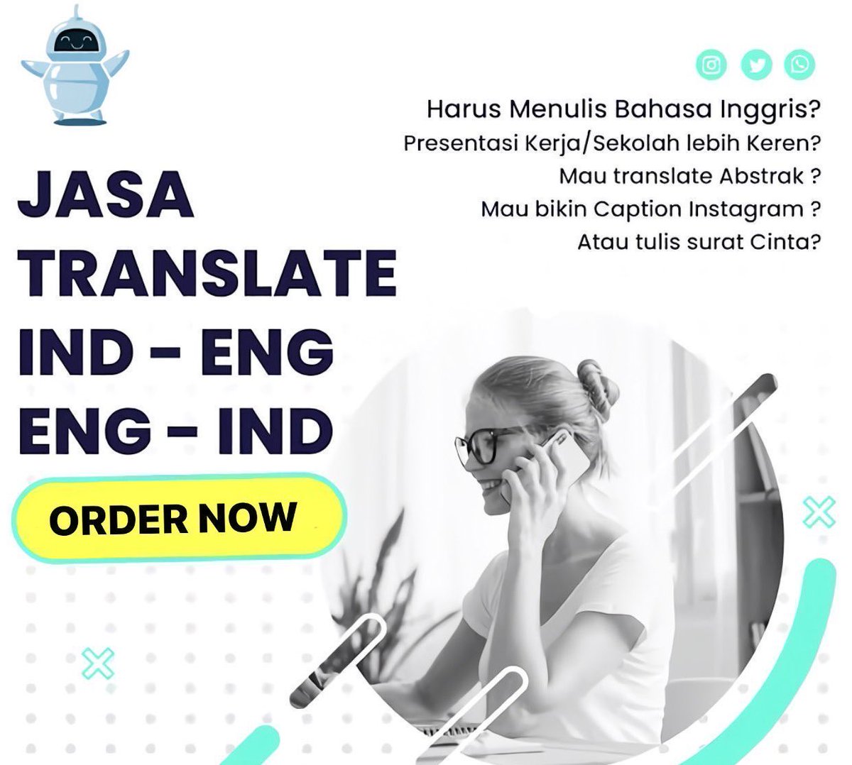 Jasa Translate Berbagai dokumen 🗂️
Penerjemah hasil akurat 👍🏻

-Jurnal, Essay, Artikel, Skripsi, Thesis
- Makalah, Paper, Analisis, Review, Essay, PPT
-cek &amp; koreksi grammar/proofread
-Tugas Bahasa Inggris

Hasil bergaransi ✅
Hub Whatsapp ☎️ wa.me/6283186026021
#zonauang