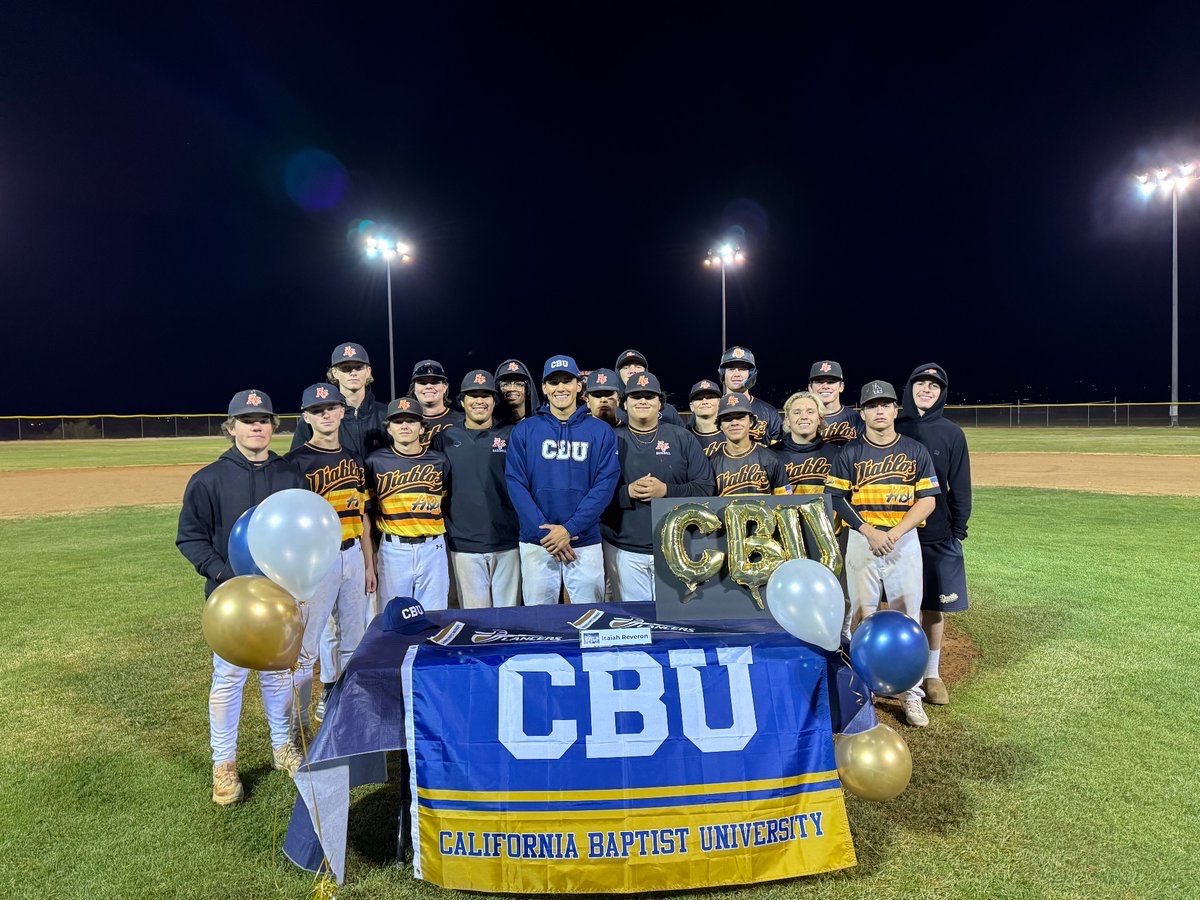 reveron_isaiah's tweet photo. It’s official! Signed, sealed and delivered. Thank you to everyone who came out tonight, and everyone who’s supported me on this amazing journey. @CBUbaseball #SigningDay #Committed #Lancers #AVHS https://t.co/T5nzKPytCA