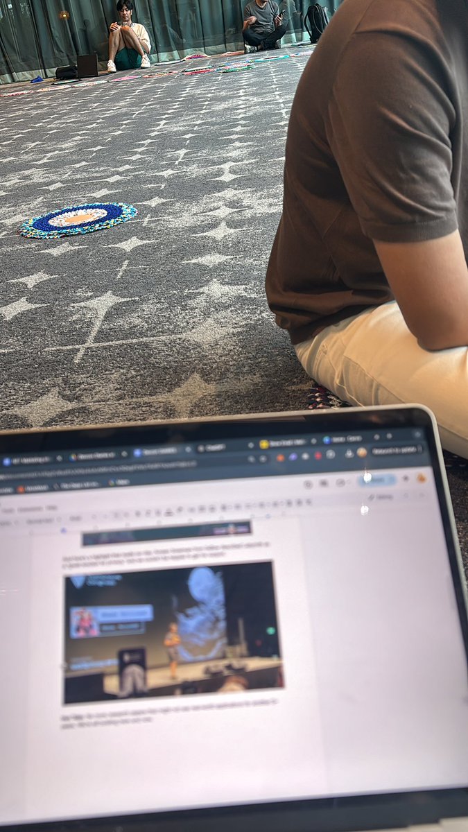 0xRubin's tweet image. When theres no space but you gotta work at #devcon24