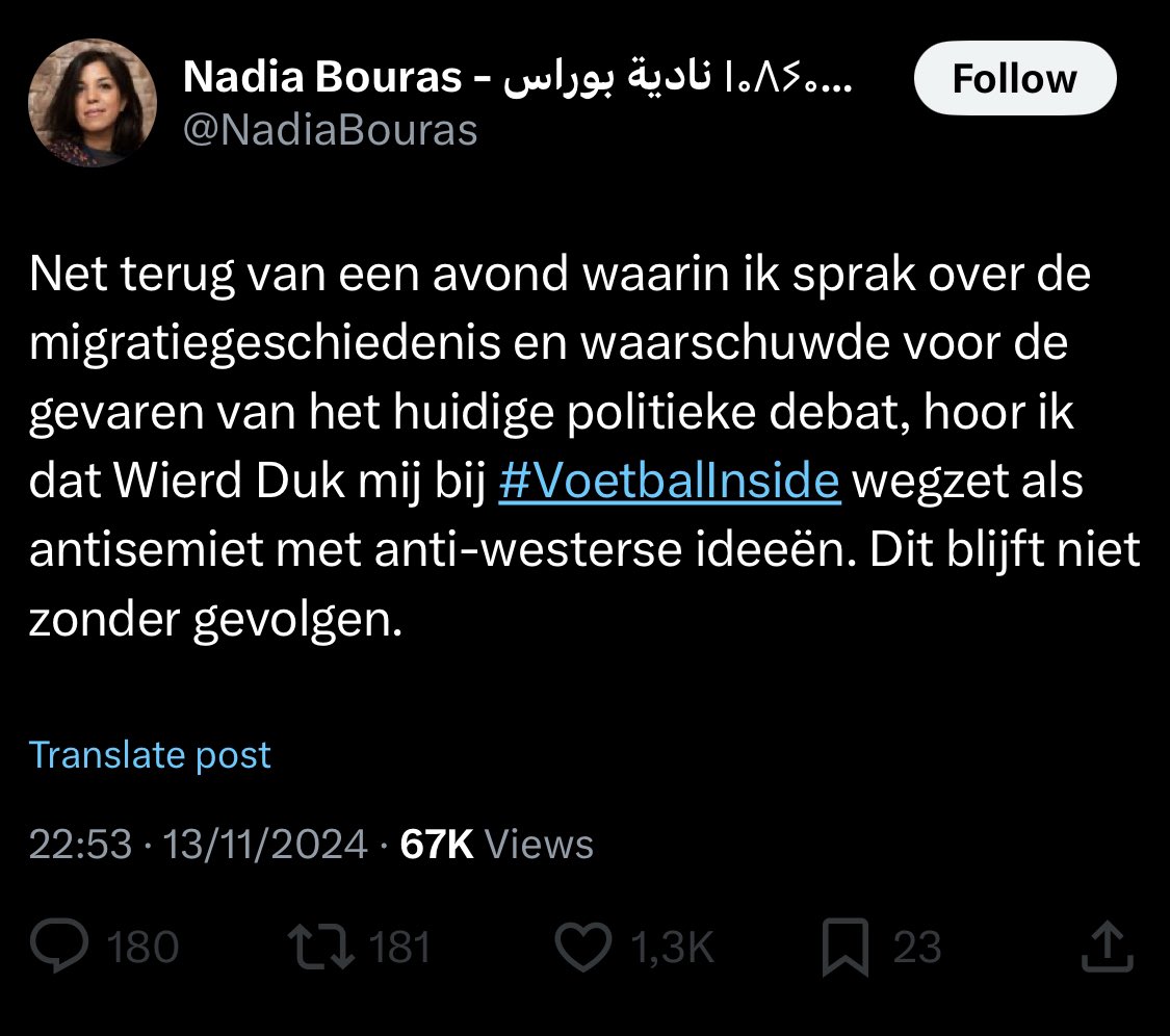SanderSassen's tweet image. En @wierdduk heeft alle gelijk van de wereld @NadiaBouras. U bent niets minder dan een haatzaaiende antisemiet die aantoonbaar niets op heeft met de Westerse cultuur en uitbundig staat te juichen als die door Islamitisch tuig geweld wordt aangedaan.