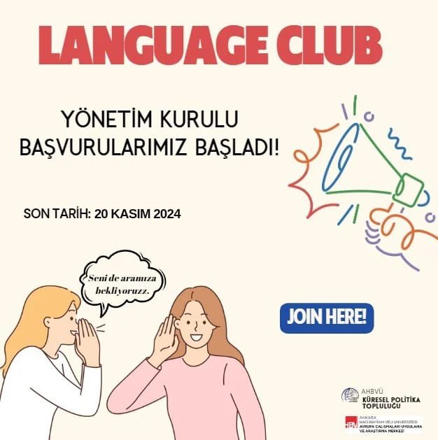 Language Club 'Yönetim Kurulu' başvuruları başladı. !

Sizler de yönetim kurulunda yer almak istiyorsunuz başvuru formunu doldurabilirsiniz

docs.google.com/forms/d/e/1FAI…