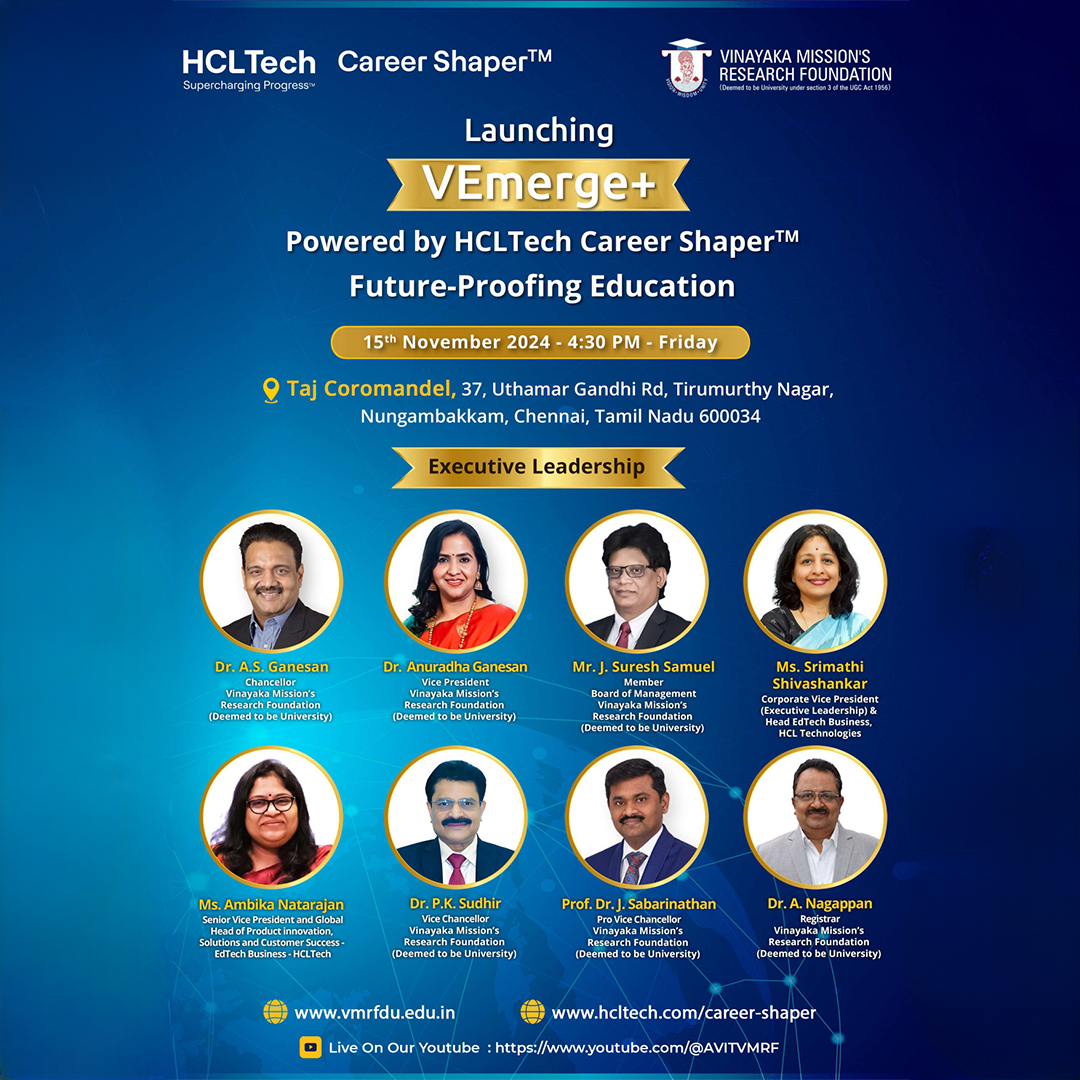 DoMAVCampus's tweet image. Exciting news! VMRF-DU &amp;amp; HCLTech Career Shaper sign an MOU to future-proof education, equipping students with skills for tomorrow's workforce.
#DOM #AVIT #VMRF #vmrfdu #HCLTech
#VEmergeplus #careershaper