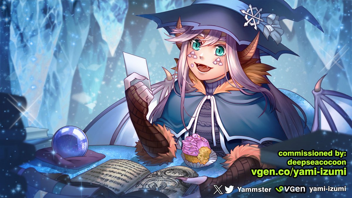 Yammster's tweet photo. Thank you @deepseacocoon for your commission order! 
My honor to be able to work on her again, she's so cute! 🩷
#VGenComms https://t.co/wZJjw27kGC