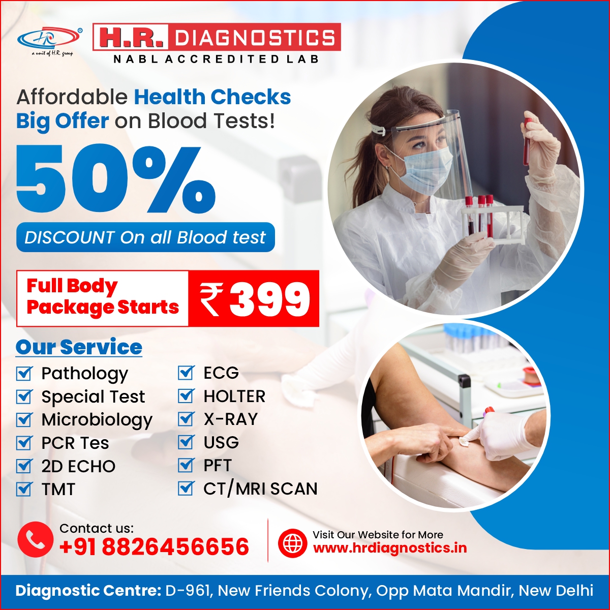 Hrdiagnostic's tweet image. 🚨 𝐁𝐢𝐠 𝐎𝐟𝐟𝐞𝐫 𝐨𝐧 𝐀𝐟𝐟𝐨𝐫𝐝𝐚𝐛𝐥𝐞 𝐇𝐞𝐚𝐥𝐭𝐡 𝐂𝐡𝐞𝐜𝐤𝐬! 🩺
Take charge of your health with 50% OFF on all blood tests at HR Diagnostics! 🩺💉
#AffordableHealthChecks #HealthOffer #BloodTestDiscount #HealthCare #Affordable

𝐂𝐨𝐧𝐭𝐚𝐜𝐭 𝐔𝐬: 📞+91 8826456656
