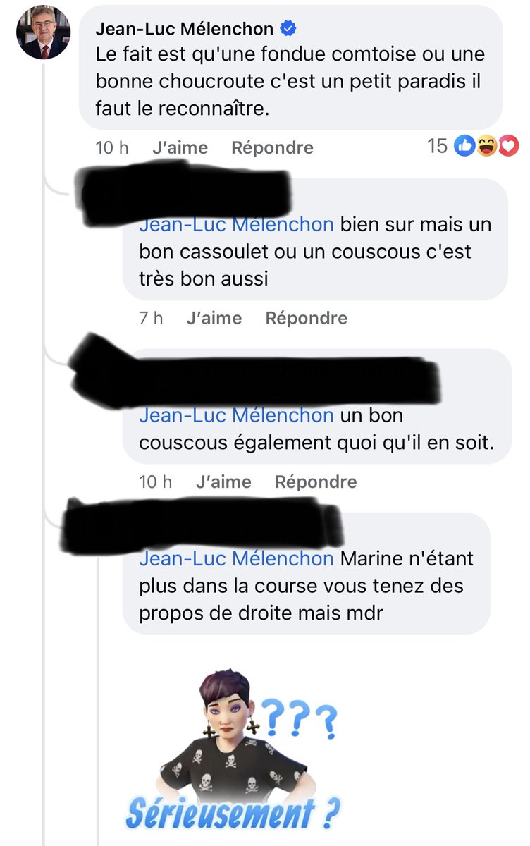 Facebook c’est un autre monde.
Mais c’est vrai que c’est bon la choucroute …