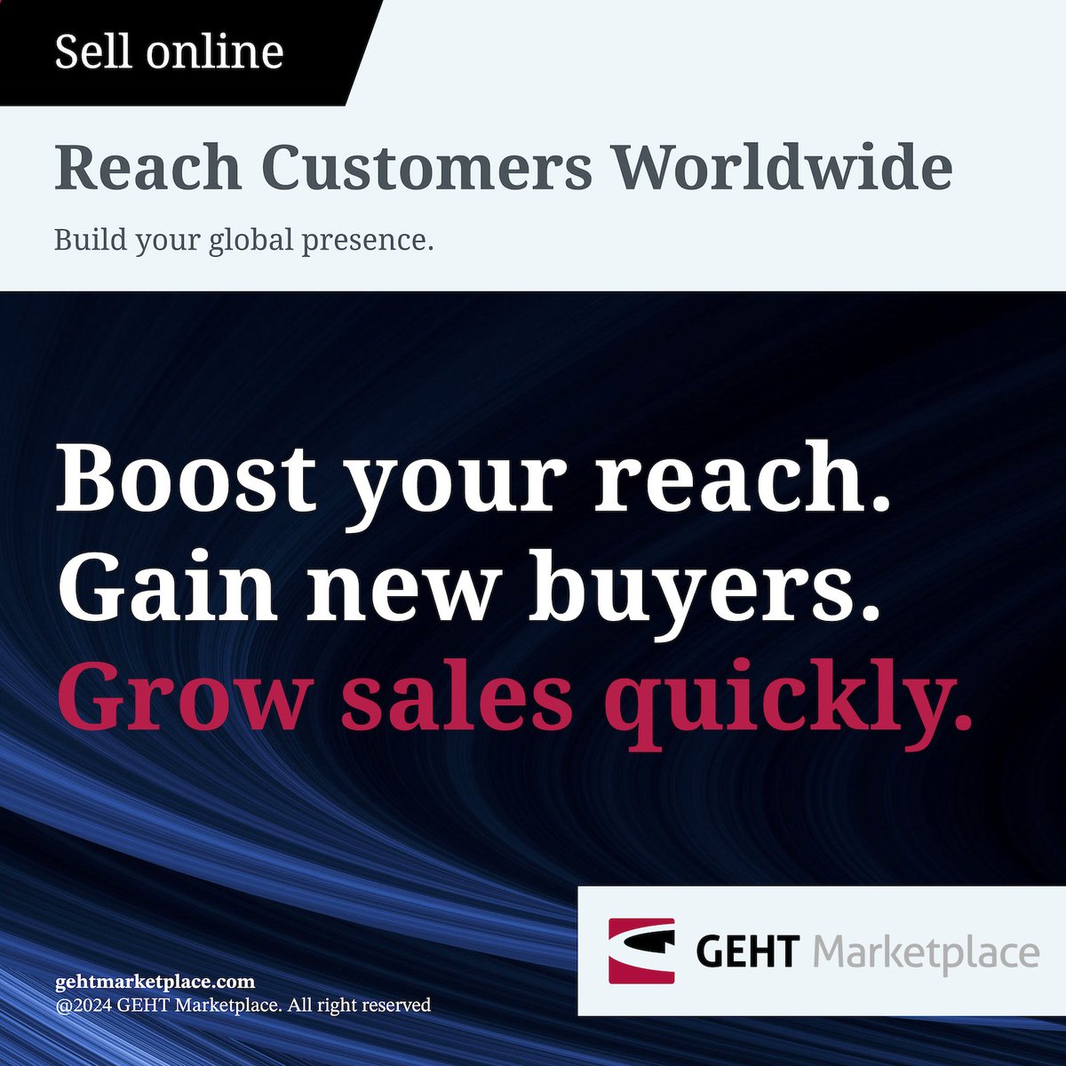 GehtMarketplace's tweet image. With GEHT Marketplace, sellers can build a presence in new regions, attracting a diverse audience and driving fast sales growth. Make the Impossible Possible. Register for free and make your first listing now at gehtmarketplace.com

#GEHTMarketplace
#MakeTheImpossiblePossible