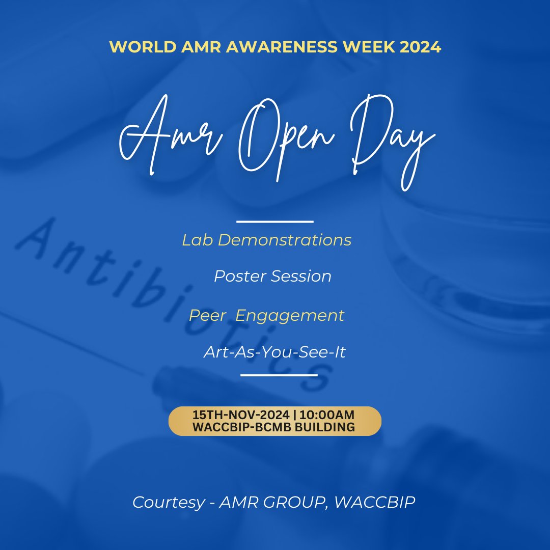 AMR @WACCBIP (@amr_waccbip) on Twitter photo Join our 'AMR Open Day' tomorrow <a href="/WACCBIP_UG/">WACCBIP</a> organized by <a href="/AMR_WACCBIP/">AMR @WACCBIP</a> team <a href="/IsawumiAbiola/">Isawumi Abiola</a>: lab demonstrations, poster display, peer engagements, visual arts, ice cream & chocolate cookies. We can defeat #AMR with education and advocacy #WAAW2024 <a href="/gordon_awandare/">Gordon Awandare</a> <a href="/UnivofGh/">University of Ghana</a> Join our 'AMR Open Day' tomorrow <a href="/WACCBIP_UG/">WACCBIP</a> organized by <a href="/AMR_WACCBIP/">AMR @WACCBIP</a> team <a href="/IsawumiAbiola/">Isawumi Abiola</a>: lab demonstrations, poster display, peer engagements, visual arts, ice cream & chocolate cookies. We can defeat #AMR with education and advocacy #WAAW2024 <a href="/gordon_awandare/">Gordon Awandare</a> <a href="/UnivofGh/">University of Ghana</a>
