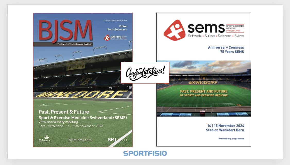Sportfisio Swiss (@sportfisioswiss) on Twitter photo 🎉 congratulations to our partner society 🇨🇭<a href="/SwissSportsMed/">SEM Switzerland</a> celebrating its 75th anniversary 🎉 Nov 14-15, Bern 🏟🇨🇭 sems.bbscongress.ch 🇨🇭kudos <a href="/DrSportSante_F/">Dr Boris Gojanovic</a> and SEMS board 🎉 🎉 congratulations to our partner society 🇨🇭<a href="/SwissSportsMed/">SEM Switzerland</a> celebrating its 75th anniversary 🎉 Nov 14-15, Bern 🏟🇨🇭 sems.bbscongress.ch 🇨🇭kudos <a href="/DrSportSante_F/">Dr Boris Gojanovic</a> and SEMS board 🎉