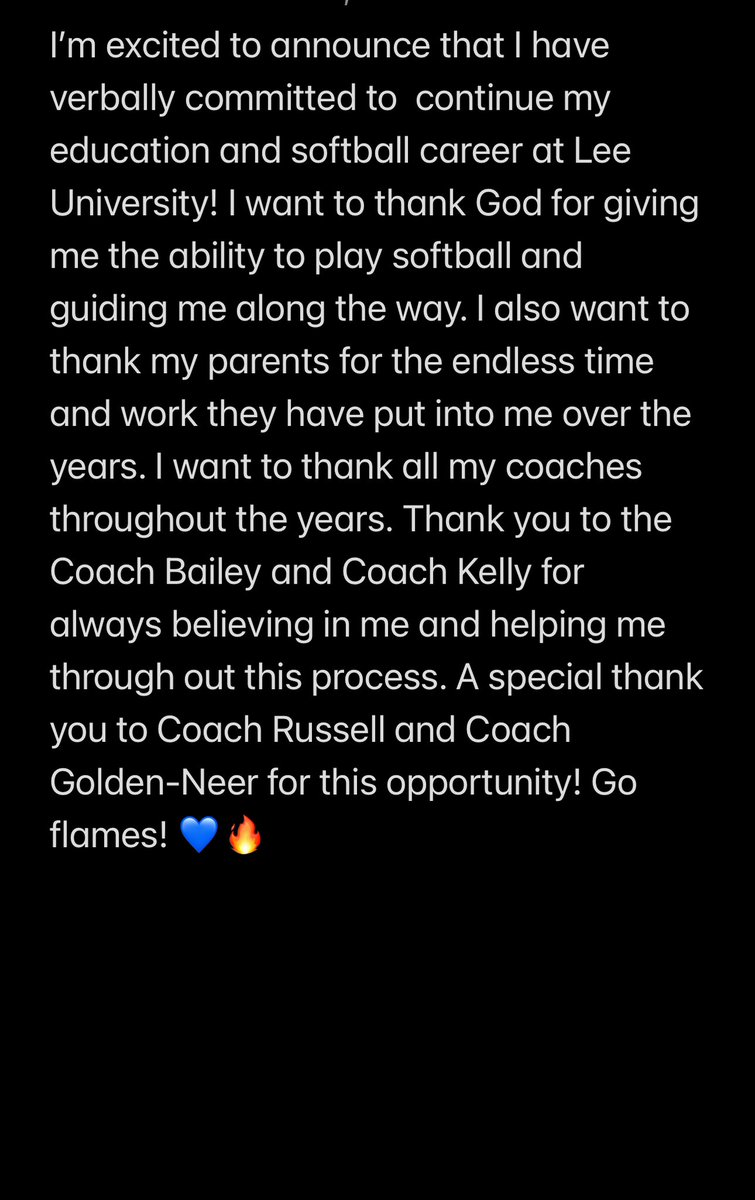 Go flames!💙❤️ <a href="/LeeUSoftball/">Lee Univ Softball</a>