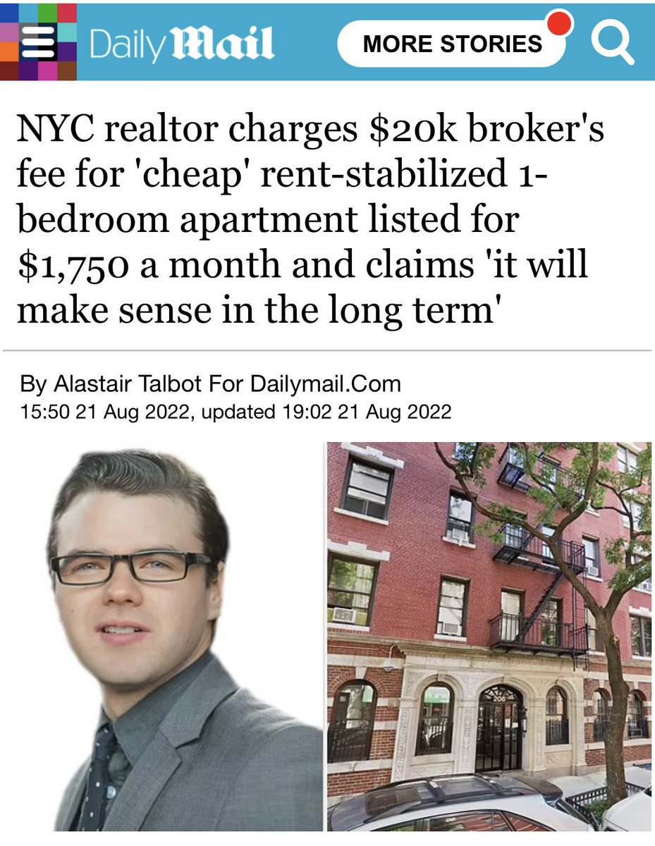 AMAZING NEWS:

A bill passed in NYC today. 

Tenants no longer have to pay brokers’ fees when the landlord hires the broker (the landlord will pay it). This is monumental. Some of those brokers were charging up to $20k!