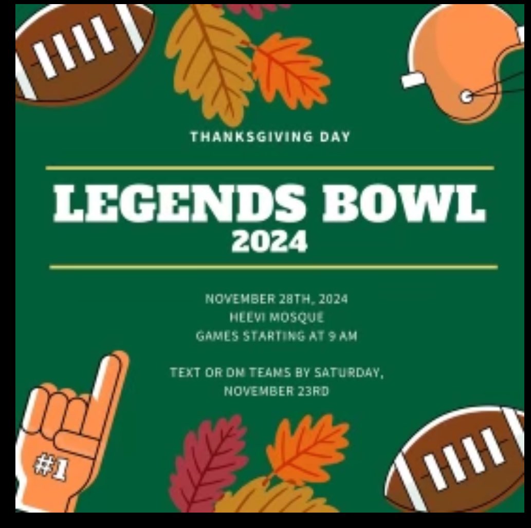 BowlLegends's tweet photo. November 28th 2024
📍Heevi Mosque
⏰ 9am
Text or dm teams by Saturday November 23rd. https://t.co/j5meHK8ars