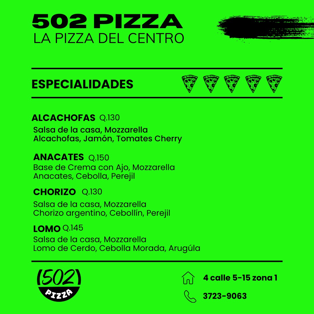 502Pizza's tweet photo. Especialidades de la Semana 🔥 
.
.
#502pizza #lapizzadelcentro 
#502pizzaescomunidad https://t.co/ZzXq7441NW