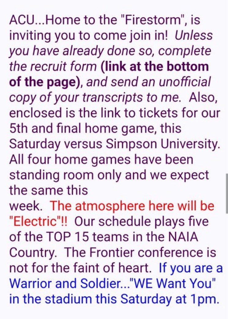 Thank you to ACU for this game day invite. Go Fire birds
