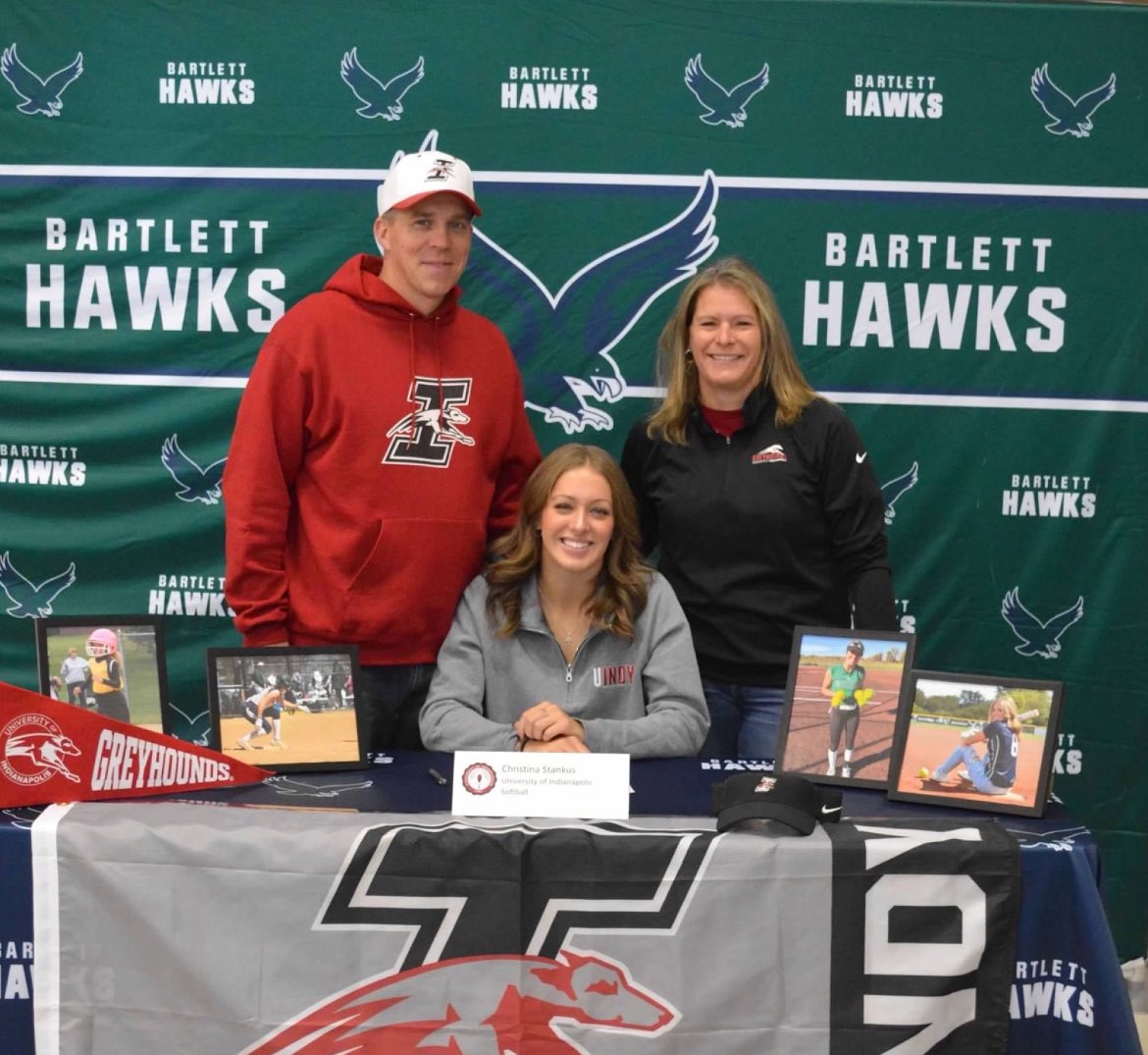 Jeff Bral (@bartletthawksad) on Twitter photo Congratulations to Christina Stankus as she will continue her academics and play softball at the University of Indianapolis! Congrats Christina!! <a href="/bartlett_hsSB/">Bartlett HS Softball</a> <a href="/jameswolfsmith/">James wolfsmith</a> <a href="/sdu46/">School District U-46</a> Congratulations to Christina Stankus as she will continue her academics and play softball at the University of Indianapolis! Congrats Christina!! <a href="/bartlett_hsSB/">Bartlett HS Softball</a> <a href="/jameswolfsmith/">James wolfsmith</a> <a href="/sdu46/">School District U-46</a>