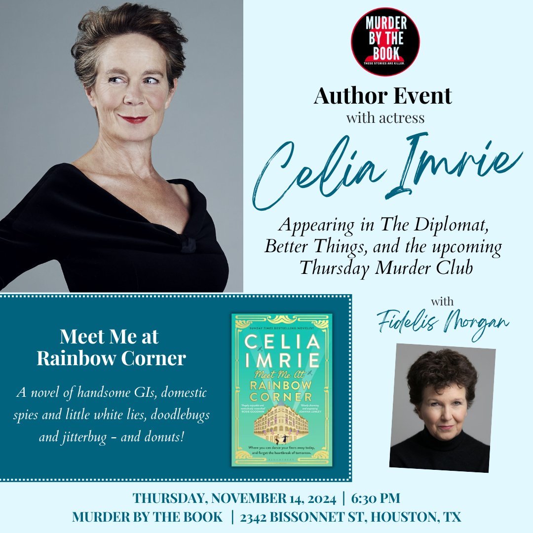 Hey <a href="/murderbooks/">Murder By The Book</a> fans, we're coming for you! Please join us tomorrow evening at 6:30 pm for our presentation of my new novel, #MeetMeAtRainbowCorner. We have lots of stories to share and are looking forward to seeing you!