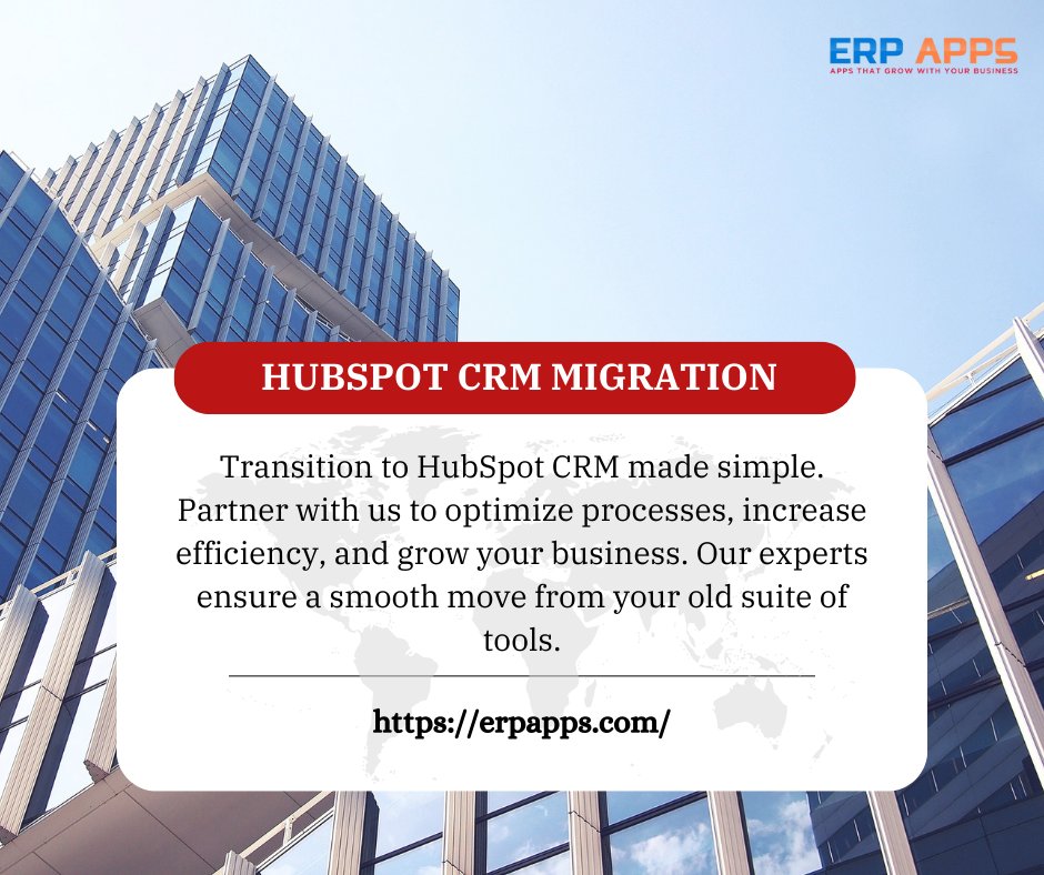 Erpapps_com's tweet image. Transition to HubSpot CRM made simple. Partner with us to optimize processes, increase efficiency, and grow your business. Our experts ensure a smooth move from your old suite of tools. shorturl.at/FJLtU #hubspotmigration #hubspotcrmmigration #hubspotmigrationservices