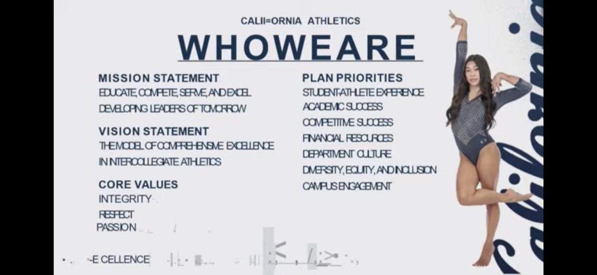 avinashkunnath's tweet photo. Cal athletic director Jim Knowlton prepared a state of the Bears slideshow for the UC Board of Regents as they discussed their inaugural ACC campaign.

His opening slide was…interesting. 

What’s CALI=ORNIA ATHLETICS? https://t.co/262Sj0k3Fw