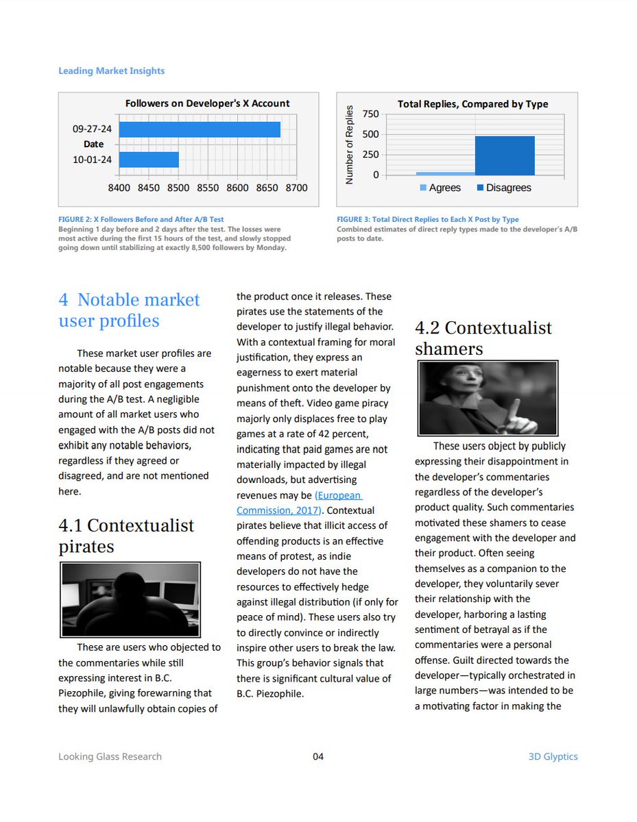 3DGlyptics's tweet photo. Due to popular demand, here is the summary of my commissioned research paper, "A/B probing and assessment of social media engagement for guerrilla indie game marketing campaigns", so that you may all enjoy

Pages 1-4/7 https://t.co/4cN4Um5Cvi