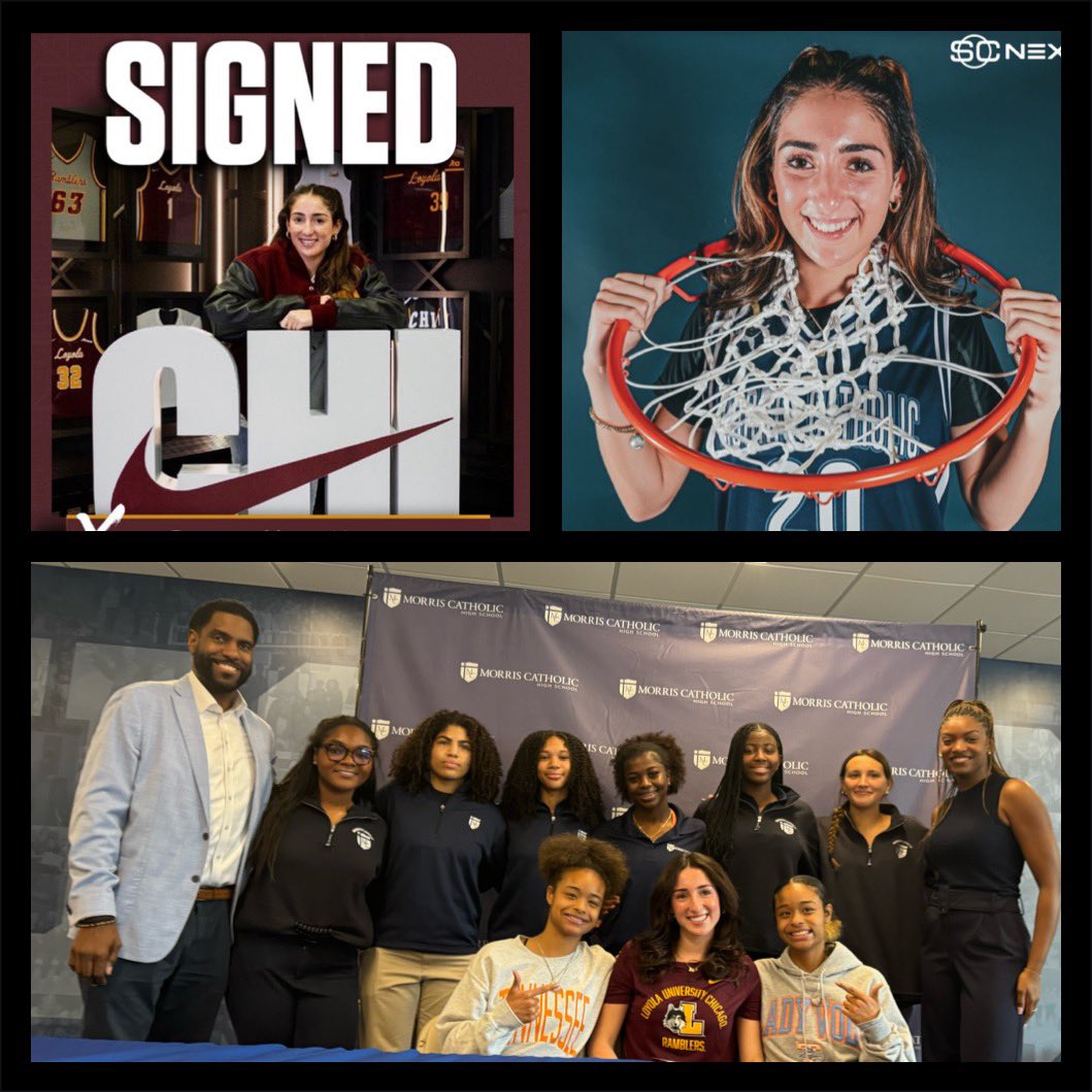 Signing Day Congratulations! Thank you to the players and coaches at <a href="/mcgirlshoops/">Morris Catholic Girls Basketball</a> <a href="/RamblersWBB/">Loyola Women's Basketball</a> … Back where we belong and going to a great place! Special thanks to <a href="/CoachLovett11/">William Lovett</a> <a href="/MrRMadar/">Rahim Huland El</a> for the HS basketball experience.