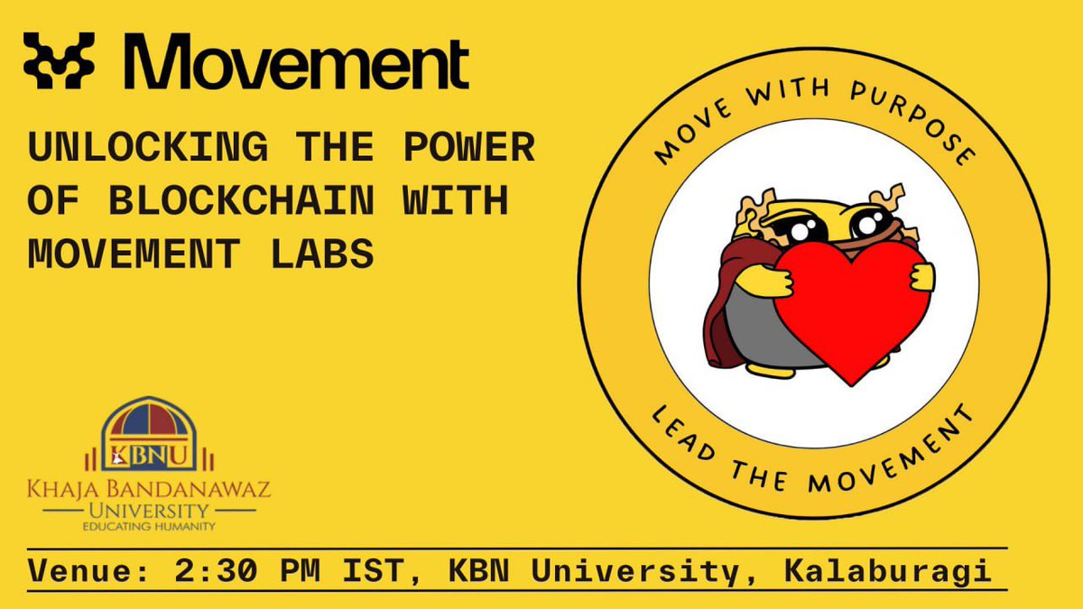 ShinningOhaad's tweet photo. Gmove all!!

🚀  @movementlabsxyz  is heading to KBN University for an exciting live workshop! 

⏰ 02:30 PM IST | 15th Nov, 2024
📍KBN University, Gulbarga, India

🌟 Come join the movement and be part of the future!

#Gmove #movement #KBNUniversity https://t.co/SYeaYn8OvD