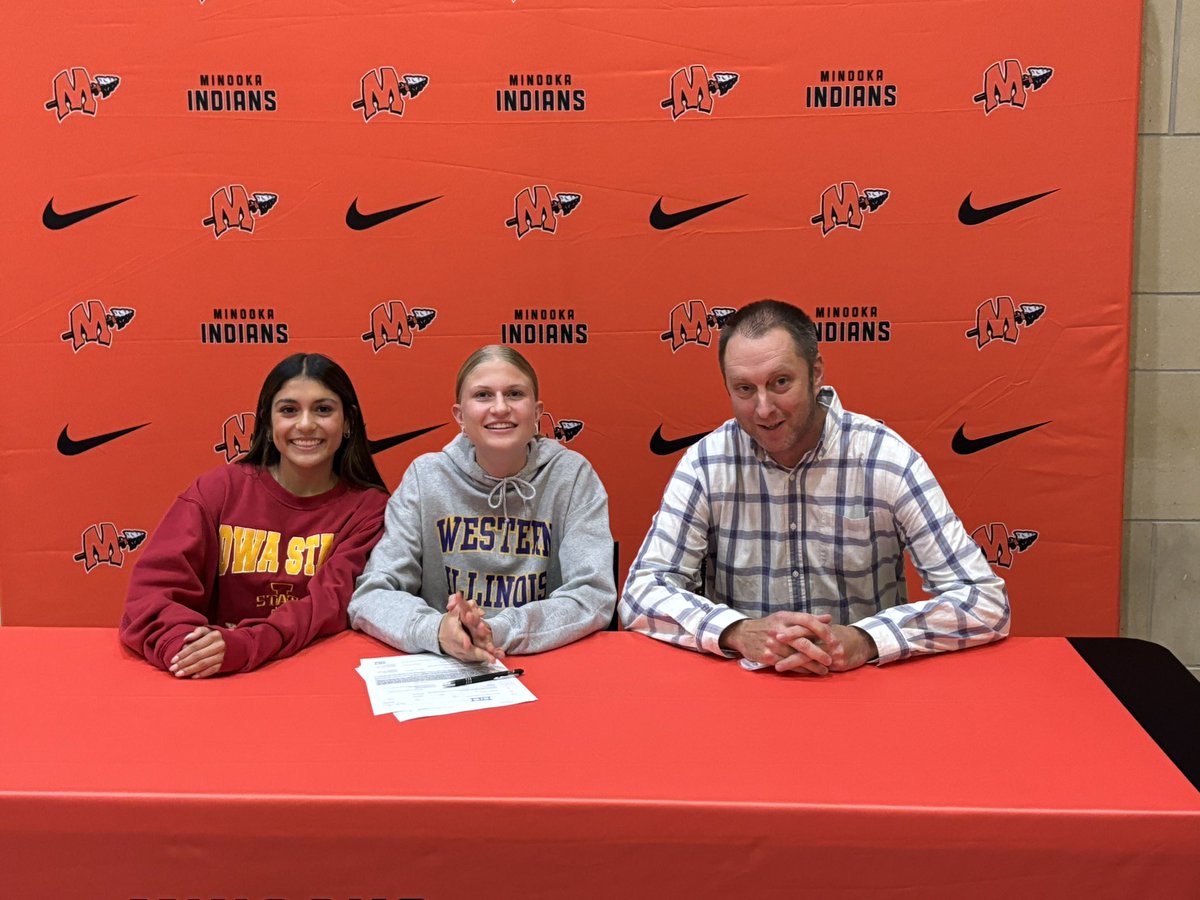 Minooka XC (@minookaxc) on Twitter photo Congratulations to Maya Ledesma on signing with Iowa State and Cassie Brushaber on signing with Western Illinois! Thank you <a href="/MCHS_AO/">MCHSAthletics</a> for a memorable signing ceremony this evening.
#ProudCoach #GoCyclones #GoLeathernecks #MCHSPride Congratulations to Maya Ledesma on signing with Iowa State and Cassie Brushaber on signing with Western Illinois! Thank you <a href="/MCHS_AO/">MCHSAthletics</a> for a memorable signing ceremony this evening.
#ProudCoach #GoCyclones #GoLeathernecks #MCHSPride