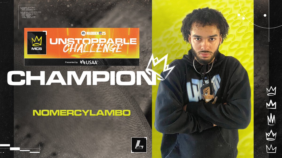 Congratulations to the MCS #UnstoppableChallenge Champion <a href="/NoMercyLambo/">Lambo</a> 🏆
