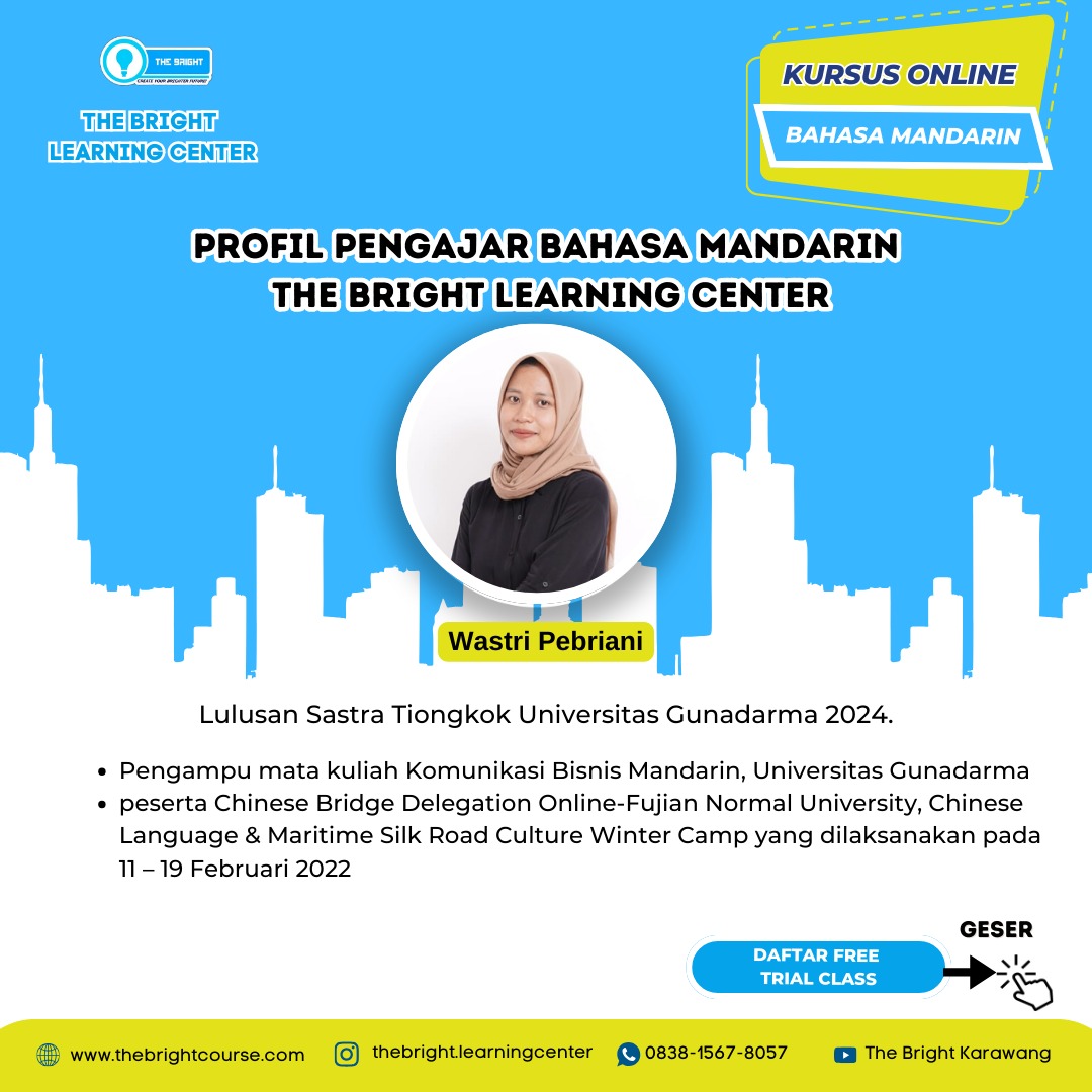 TheBright_LC's tweet photo. Mau belajar bahasa Mandarin yang seru dan efektif?

Daftar sekarang untuk trial class online  di The Bright Learning Center Bersama Laoshi Wastri Pebriani!

Kuota terbatas, jangan sampai kehabisan! Hubungi nomor tertera atau Klik link di bio untuk daftar.

#belajarbahasaMandarin https://t.co/hawsZzuXzU
