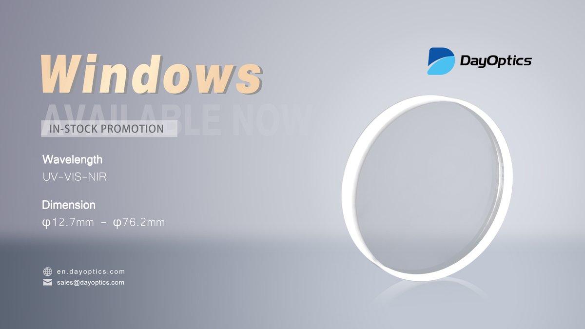 Dayoptics2005's tweet photo. 📣 November Windows Discount Alert 📣 

This November we offer exclusive #discounts on our in-stock High-Power #Windows, available in sizes from 11.4mm to 76.2mm and wavelengths from UV to NIR.

🔗 Check out the stock list: https://t.co/Toaws47q02

#photonics #Optics #Laser https://t.co/mifiwtcgB7