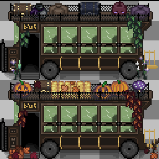 BogWyytch's tweet image. how do we feel about a new old vintage style bus replacement for stardew valley?