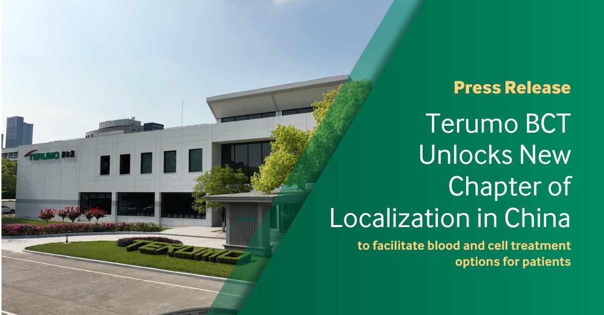 📢 We’re proud to partner with Terumo Medical Products (Hangzhou) to produce high-quality medical products locally in China. With a $15M investment by 2025, we’re committed to our “in China, for China” approach to enhance patient care. bit.ly/4fIUHiQ