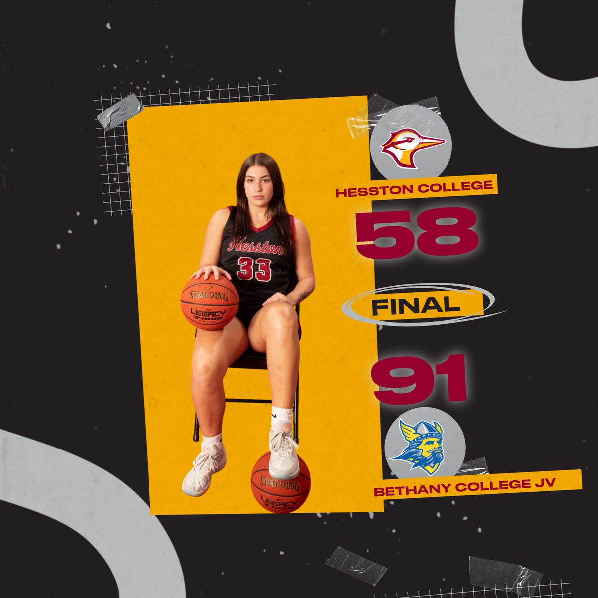 Final from Hesston. 

Brittany Cato led the Larks with 18 points and added five rebounds while Jenna Avery scored 13 points with five assists and two steals.

The Larks will be back in action on Saturday as they host Colby CC at 2 p.m.