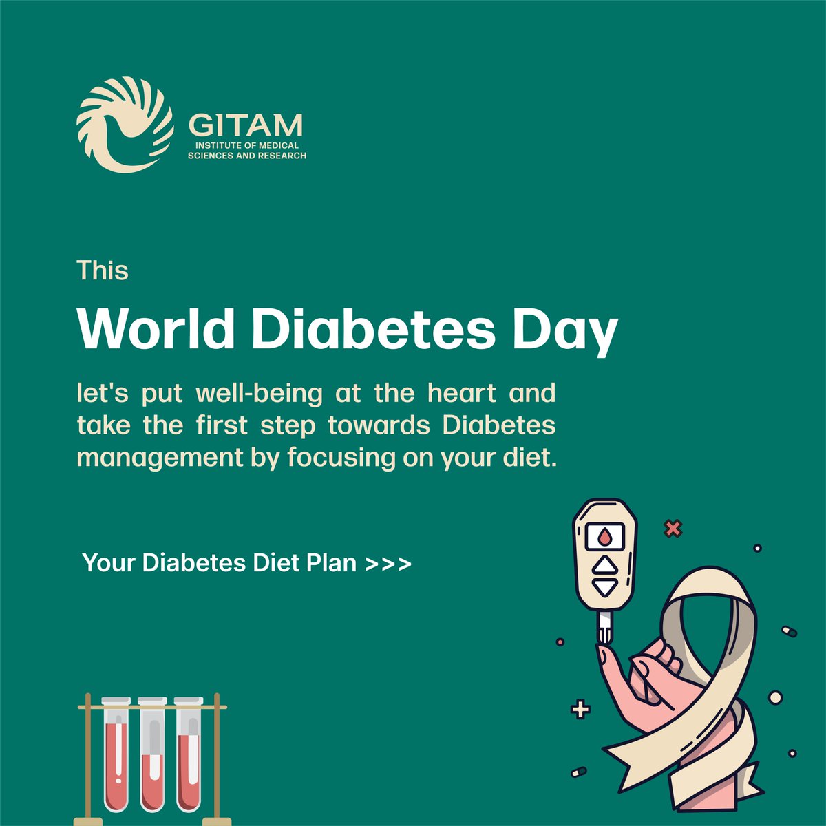 GITAM_msr's tweet image. Making balanced choices isn’t just about managing 𝙙𝙞𝙖𝙗𝙚𝙩𝙚𝙨; it’s about embracing a lifestyle that prioritizes your health every single day.
@GITAMUniversity 
.
#WorldDiabetesDay #gimsr #hospital #medical #mbbs #deemeduniversity #deemedmedicalcollege #GITAMUniversity