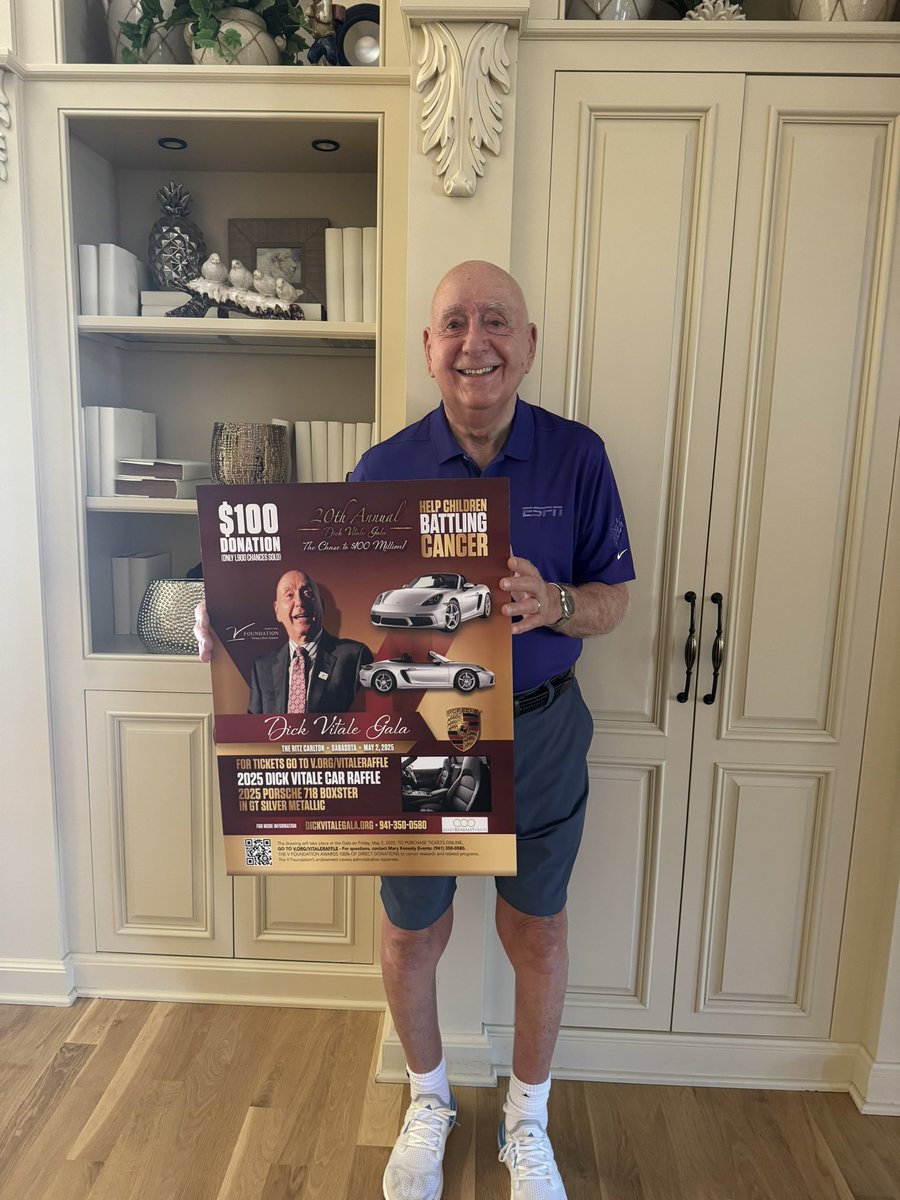 Don’t wait Win a 2025 PORSCHE - only $100 per chance  - go to v.org/vitaleraffle for chances .  $$$ to <a href="/TheVFoundation/">The V Foundation for Cancer Research</a>