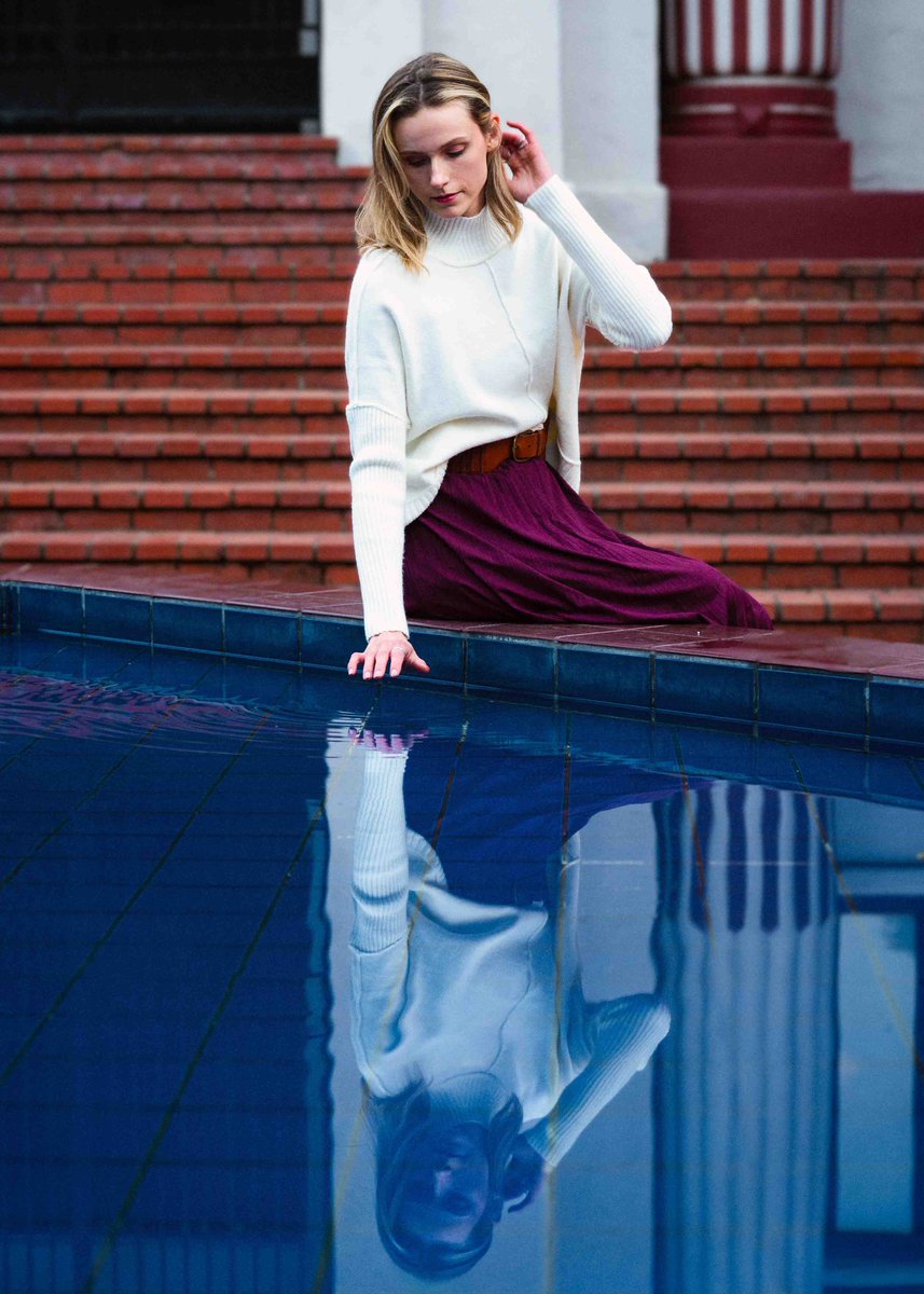 interpolated's tweet image. S, simply S, reflecting The Upside Down at a Bay Area museum. Happily S saved me from a wicked creative slump. I appreciate her calm in the combat of Red and Blue colors and all the tension and drama it holds. #portraitphotography