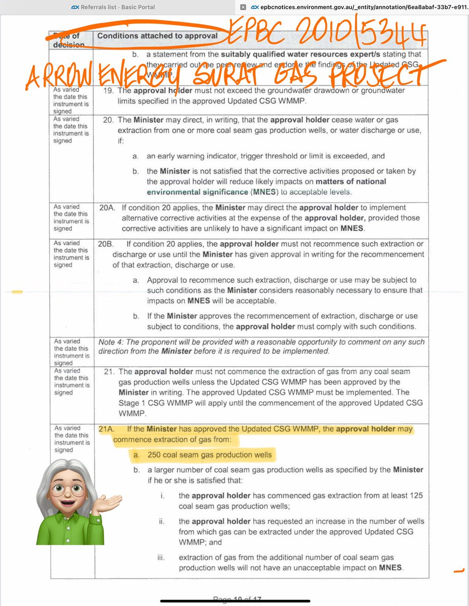 Interesting that Arrow Energy announced 12/08/2024 an expansion of its Surat Gas Project when DCCEEW Freedom of Information as at 18/09/2024 can’t find approval from <a href="/tanya_plibersek/">Tanya Plibersek</a> for any more than 250 gas wells and according to Arrow they already have that number mining CSG.