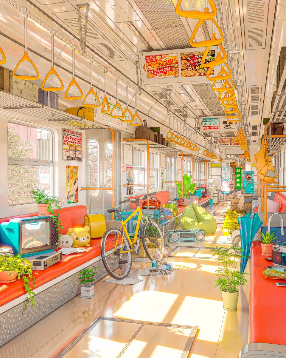 Omorphia1's tweet image. A colorful train journey 🚃✨