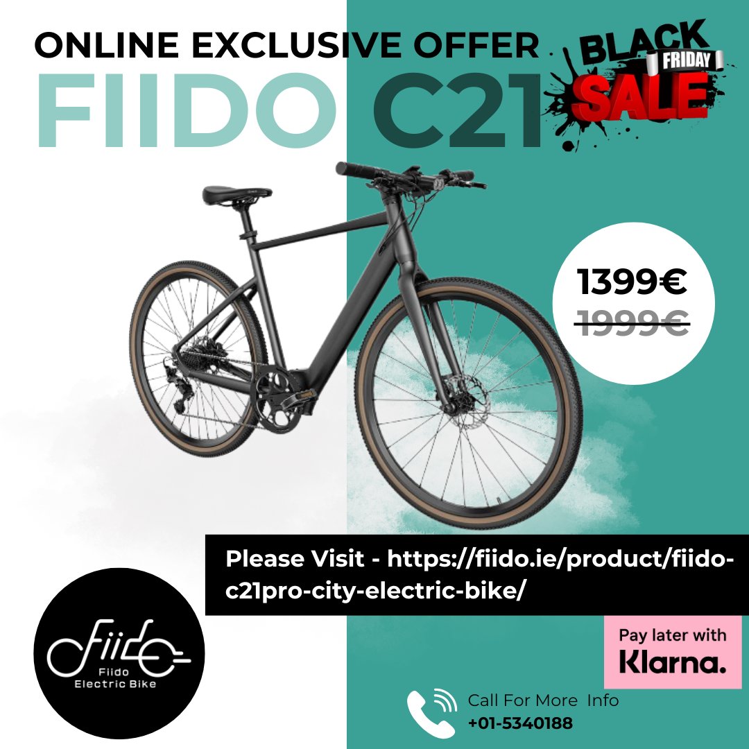 🚴‍♂️ Black Friday Alert! 
🚴‍♂️ Exclusive Online Offer on the Fiido C21 Electric Bike! 🚴⚡️ Get it now for only €1399 (was €1999)!  
🌐 Visit fiido.ie/product/fiido-… to claim this deal 
📞 Call Us: +01-5340188  
  #blackfridaydeal #fiidoc21 #electricbike #onlinespecial #dublindeals