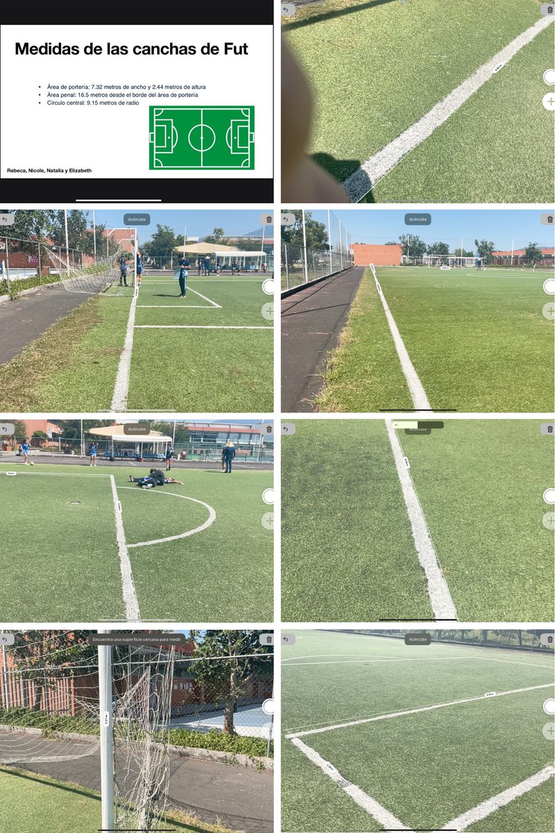 Alumnos de primaria y secundaria usan la app #Medición para comparar las medidas oficiales de una cancha de fútbol 7 con la del colegio y darlo a conocer a los directivos. #AppleTeacher #CSBdeportes #medición