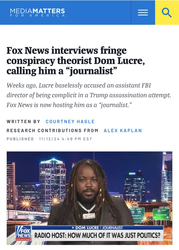 dom_lucre's tweet image. 🔥🚨BREAKING NEWS: Media Matters is attacking Fox News for interviewing me. This is absolutely disgusting. I deal with so much blackballing just because I exist. 

It’s sad because if people truly believed in God they could understand divine intervention when they see it. Please…