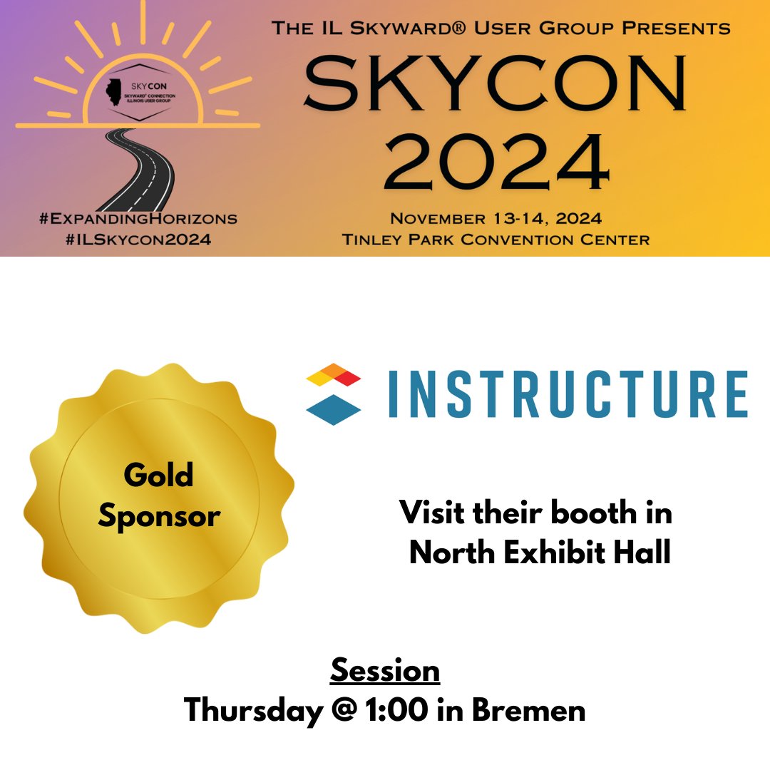 #ILSkyCon2024 GOLD Sponsor <a href="/Instructure/">Instructure</a> has another session at 1PM in the Bremen Room! Be sure to check them out! #ExpandingHorizons