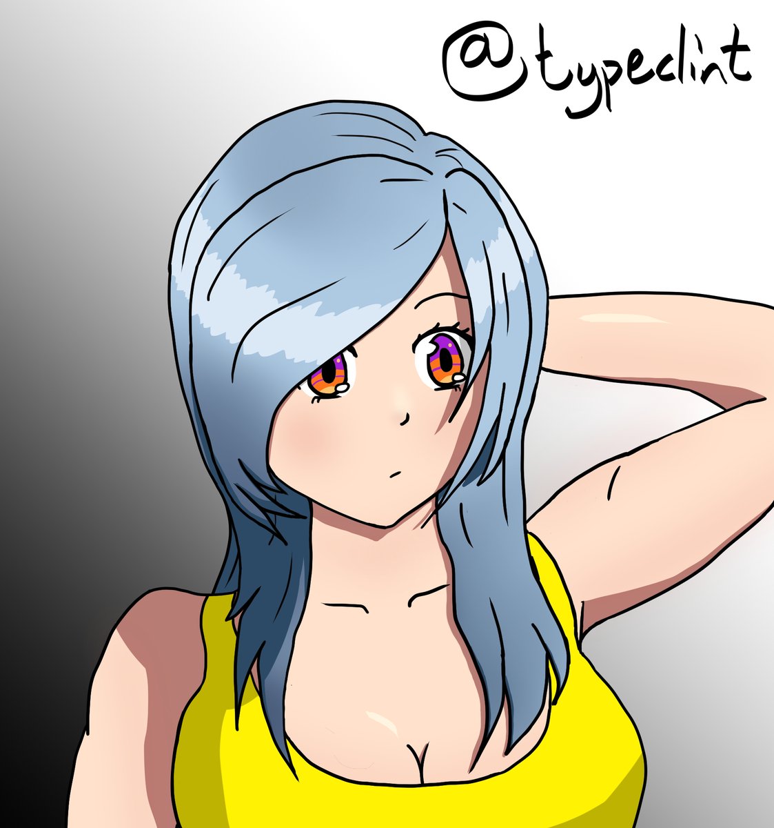 typeclint's tweet photo. An OC! 

She doesn't have a name or anything, not sure if I'll draw her again but I might this was pretty fun https://t.co/7imNTvFrm3