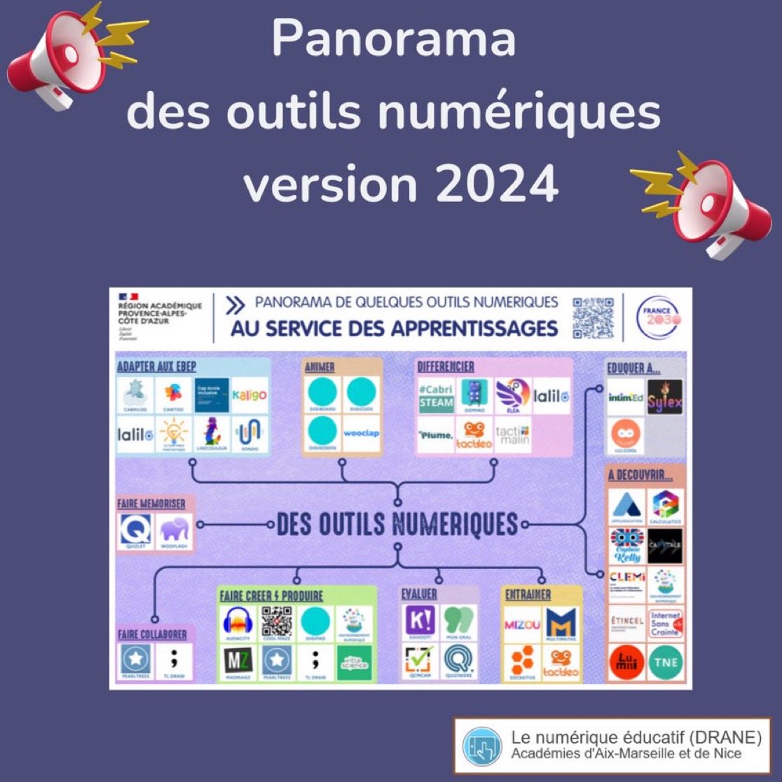 isafil's tweet image. Ressource précieuse ⭐️

La ⁦@DranePaca⁩ a actualisé son guide des outils numériques pour : 
⇒ Animer les cours 
⇒ Différencier et répondre aux besoins
⇒ Évaluer, entraîner et mémoriser :
⇒ Collaborer et favoriser la créativité 

Un must ❤️ 🙏

pedagogie.ac-aix-marseille.fr/jcms/c_1123864…
