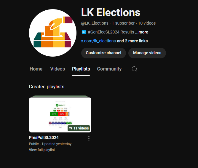 nuuuwan's tweet photo. #GenElecSL2024 LIVE ELECTION RESULTS! 🇱🇰
As with #PresPollSL2024, I plan to real-time results along with some analysis, for today's 2024 Sri Lankan Parliamentary Election.
Here's how you can follow.
1️⃣ @lk_elections on @X
I will use https://t.co/uhLiHpEMKg to share the objective results.
2️⃣ The #ElectionApp
The results will also be on https://t.co/uThMn5BSMS, along with a lot of fun charts.
Available in #English, #සිංහල & #தமிழ்.
3️⃣ @YouTube Playlist
Auto-generated videos of results on https://t.co/oYL7VeEONy 🧪#Experimental
4️⃣ @nuuuwan on @X
My own subjective opinions/analysis, with a healthy dose of bias on https://t.co/XpsA5J54rC
⚠️This is a one-man broadcast (with a lot of automated help).
Many things could go wrong, including delays, errors, and the odd missing result.
Feedback/Comments/Ideas appreciated! 🙏
🇱🇰 #SriLanka #LKA #SriLankaElections #Election2024